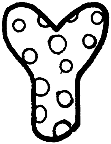 Letter Y with Polka Dot Coloring Pages