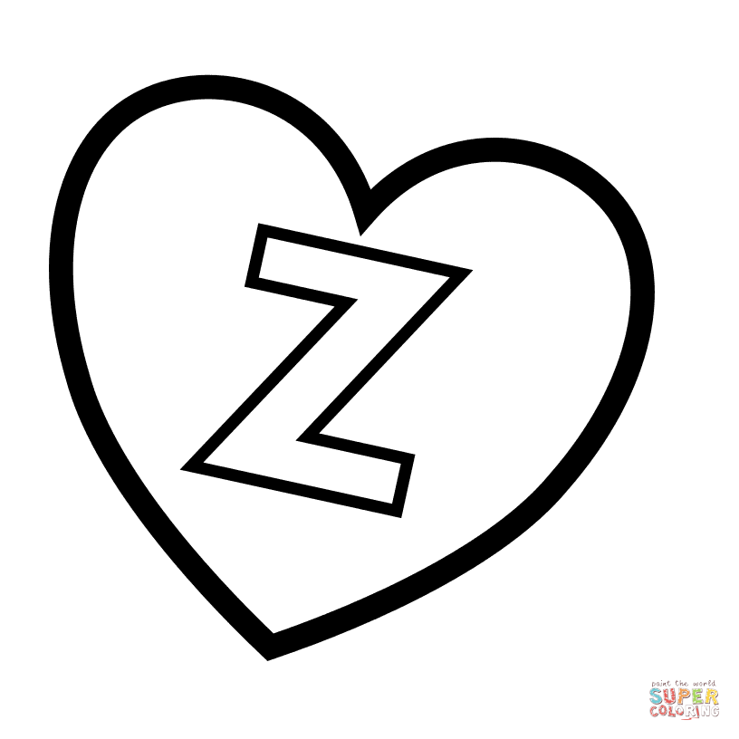 Buchstabe Z im Herzen aus Buchstabe Z