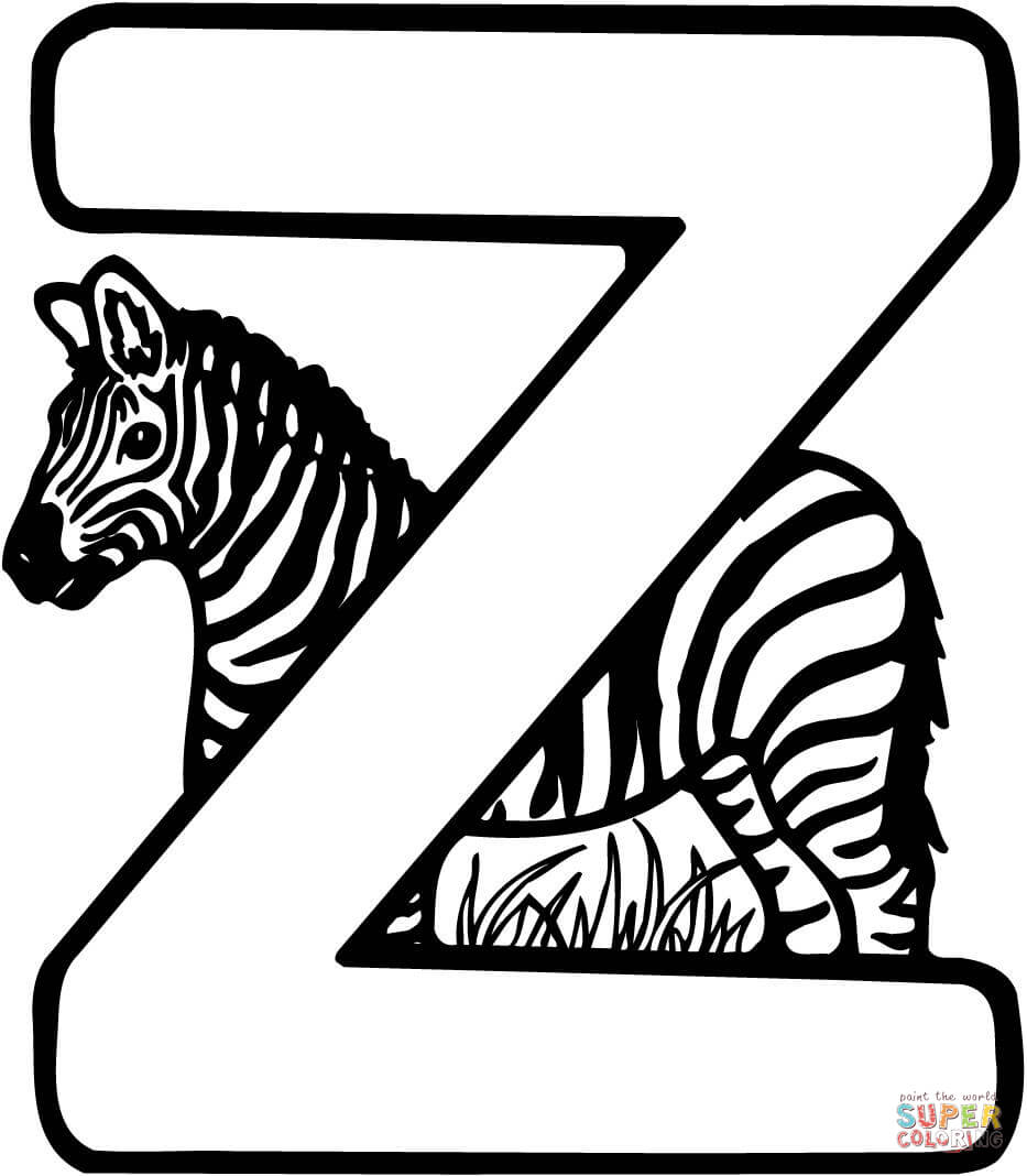 Letter Z Is For Zebra Coloring Pages - Letter Z Coloring Pages - Coloring  Pages For Kids And Adults
