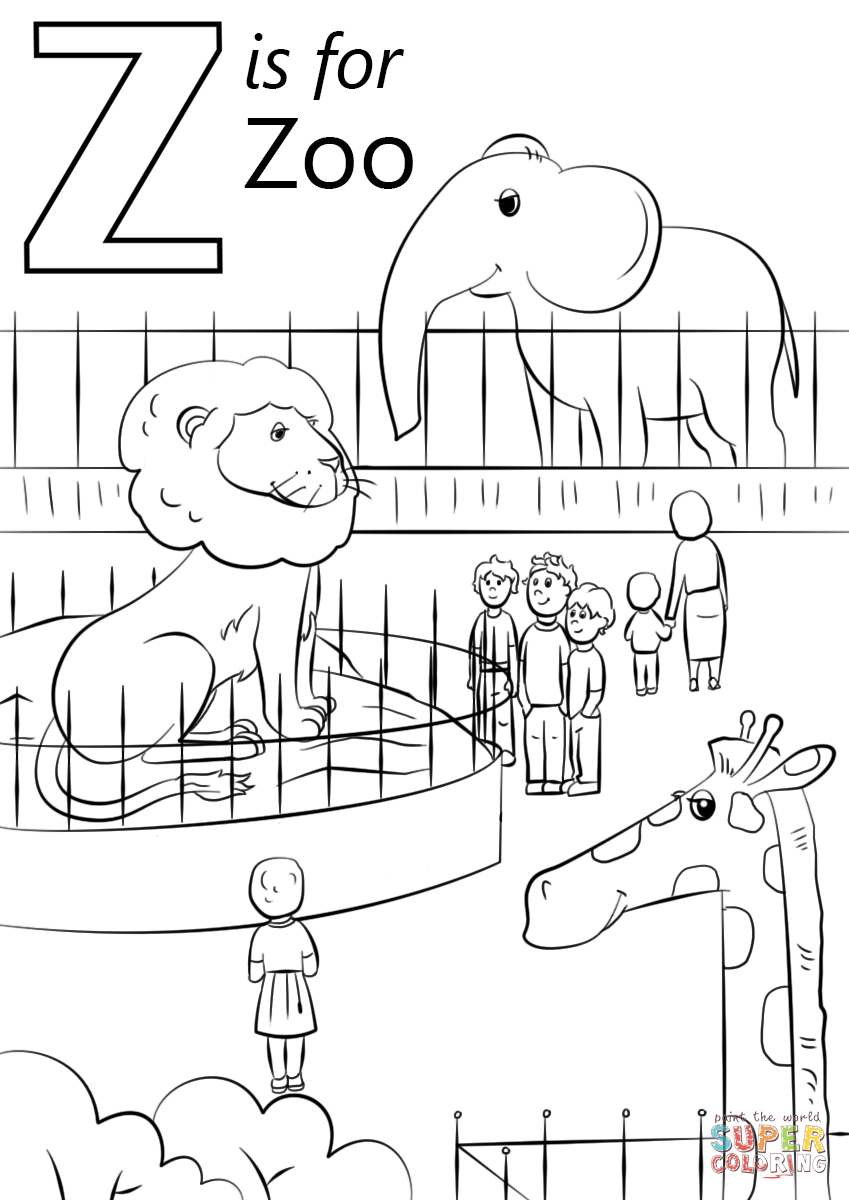 Letter Z Is For Zoo Coloring Pages