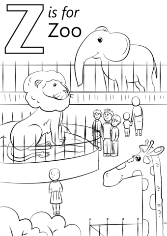 Letter Z is for Zoo Coloring Pages
