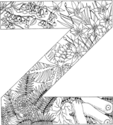 Dibujo de Letra Z con Plantas para Colorear