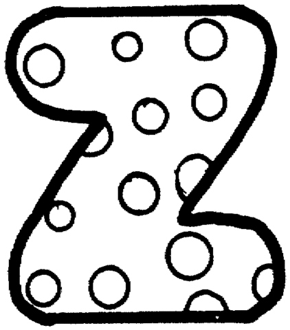 Letter Z with Polka Dot Coloring Page