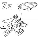 Letter Z Printable Coloring Pages