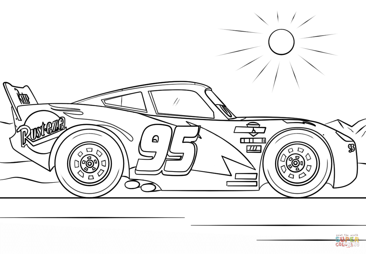 Lightning McQueen from Cars 3 from Disney Cars Coloring Page