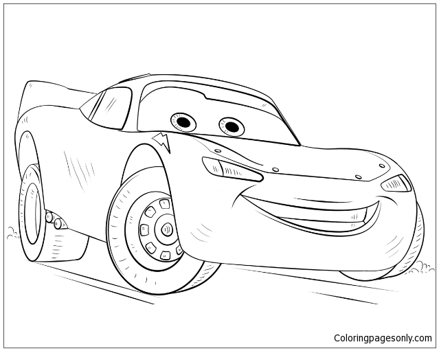 Lightning Mcqueen from Disney Cars Coloring Pages - Cartoons Coloring