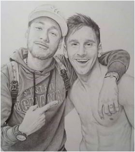 Lionel Messi & Neymar Kleurplaat