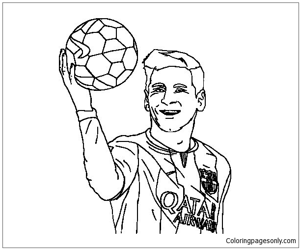 Página para colorir de imagens para impressão de Messi