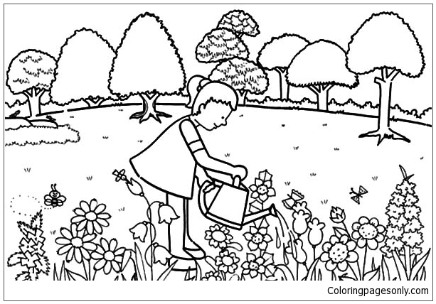 Flower Garden Coloring Page