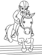 Little Kid Playing With Horse Coloring Pages