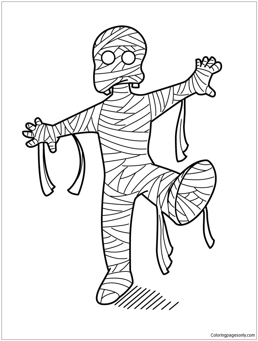 Living Dead Mummy Coloring Page