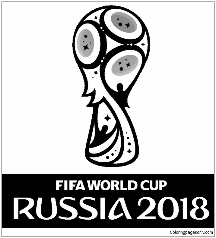 Логотип Россия 2018 Раскраска Страница