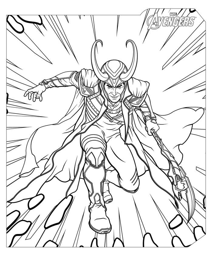 Loki Avengers Coloring Page