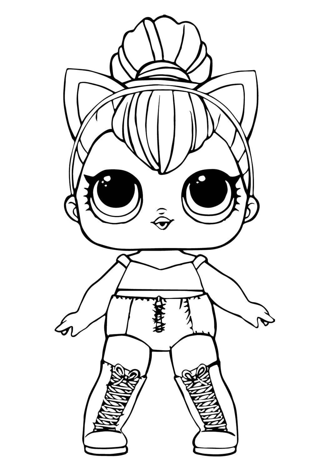 Lol Suprise Doll Kitty Queen Coloring Page Free Printable Coloring Pages