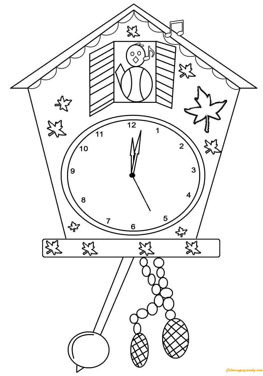 Longcase Clock Coloring Pages