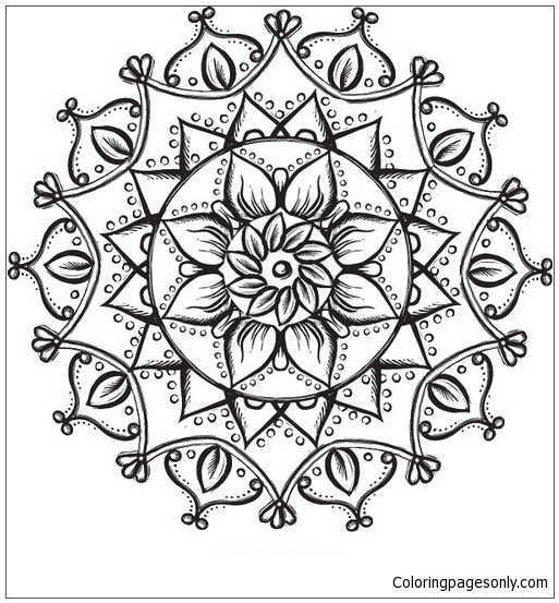 Lotus Flower Mandala Coloring Page