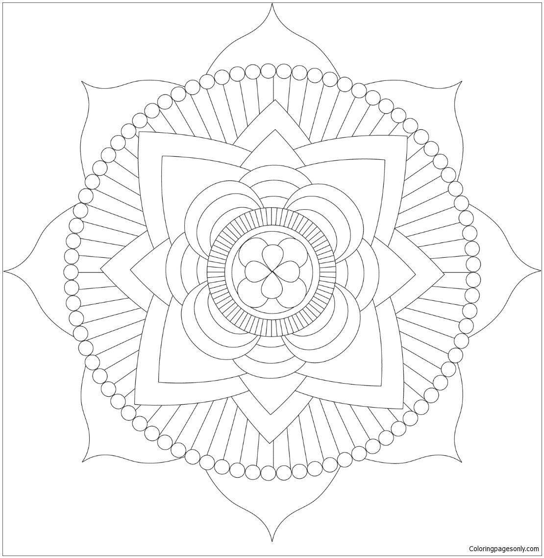 Lotus Mandala By Michelle Grewe Coloring Pages