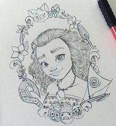 Love Moana Coloring Pages