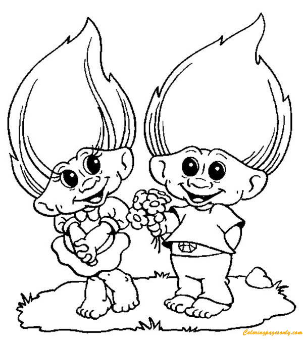 Love Of Troll Coloring Pages