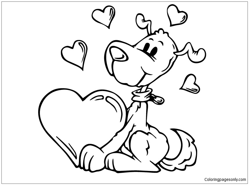 Love You Puppy Coloring Pages