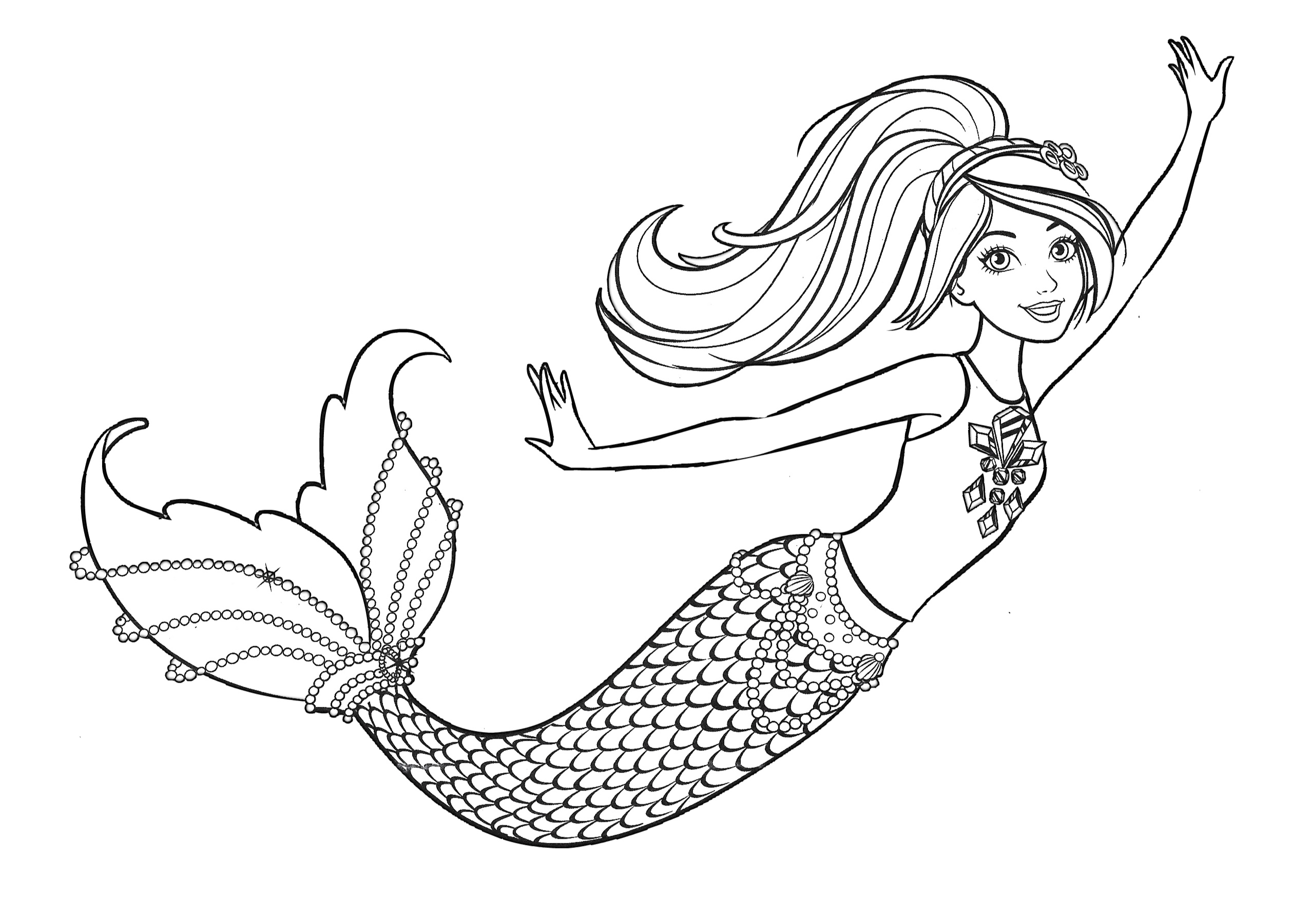 Beautiful Mermaid Barbie Coloring Pages Youloveitcom Printable Barbie 