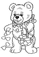 Lovely Bear In Valentines Day Coloring Pages