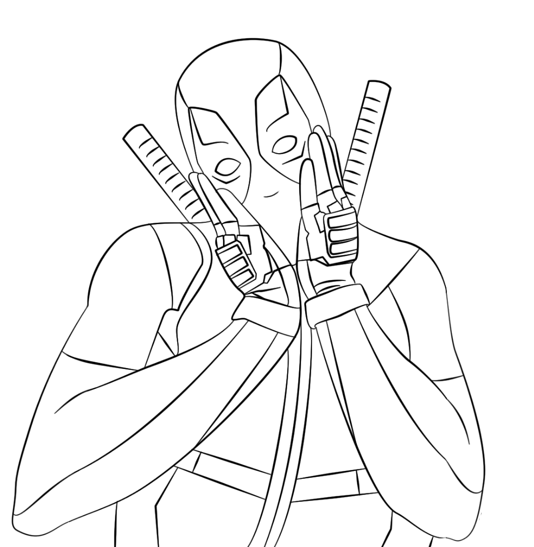 Lovely Deadpool Coloring Page
