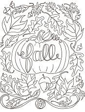 Linda página para colorir de outono