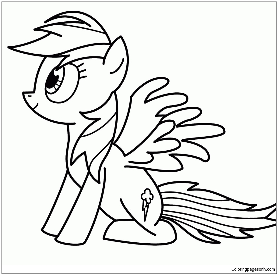 Lovely Rainbow Dash My Little Pony Coloring Pages
