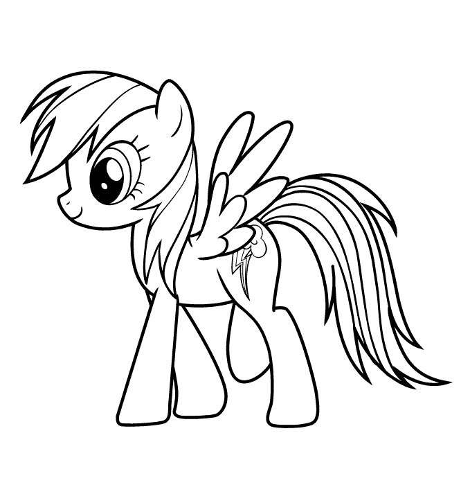 Lovely Rainbow Dash Coloring Pages - Cartoons Coloring Pages - Free
