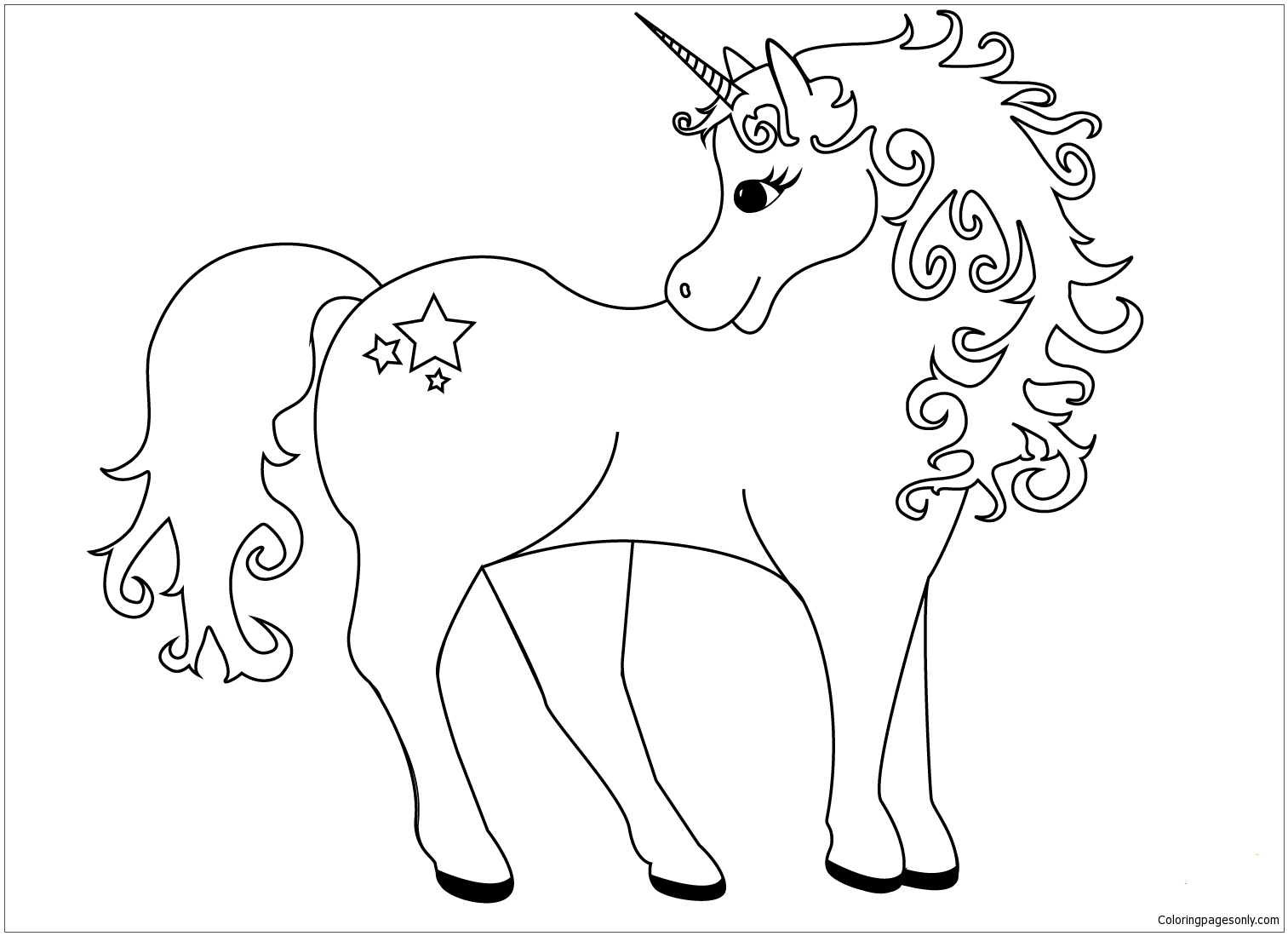 Lovely Unicorn Coloring Pages - Cartoons Coloring Pages - Coloring