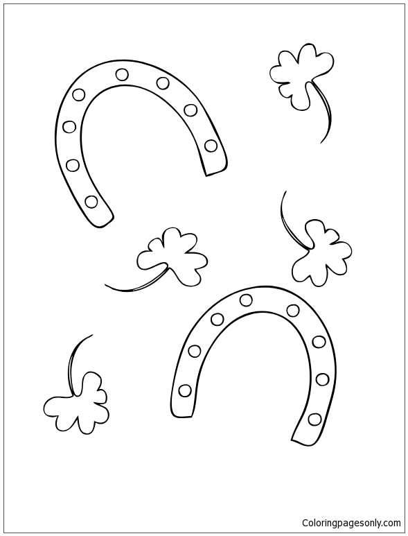 Lucky Horseshoe Coloring Page