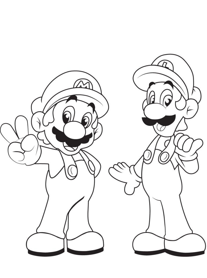 Luigi And Mario Is Twin Brother From Super Mario Bros Coloring Pages Super Mario Bros Coloring Pages Coloring Pages For Kids And Adults