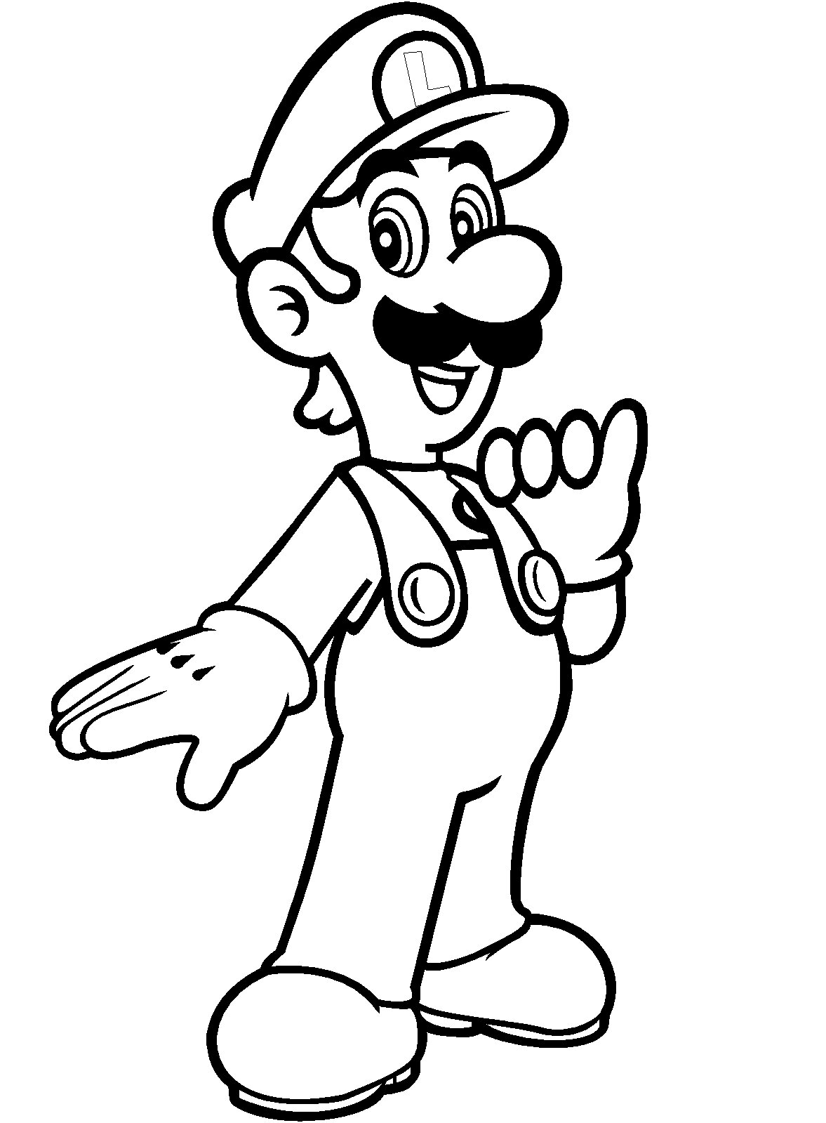Luigi de Super Mario Bros para colorear