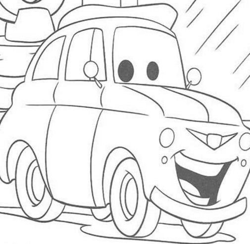 Desenho de Luigi na Garagem para Colorir