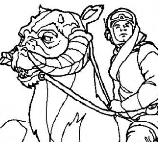 Luke Skywalker Of Him Riding Tauntaun Coloring Pages