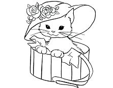 Luxury Cat Coloring Page