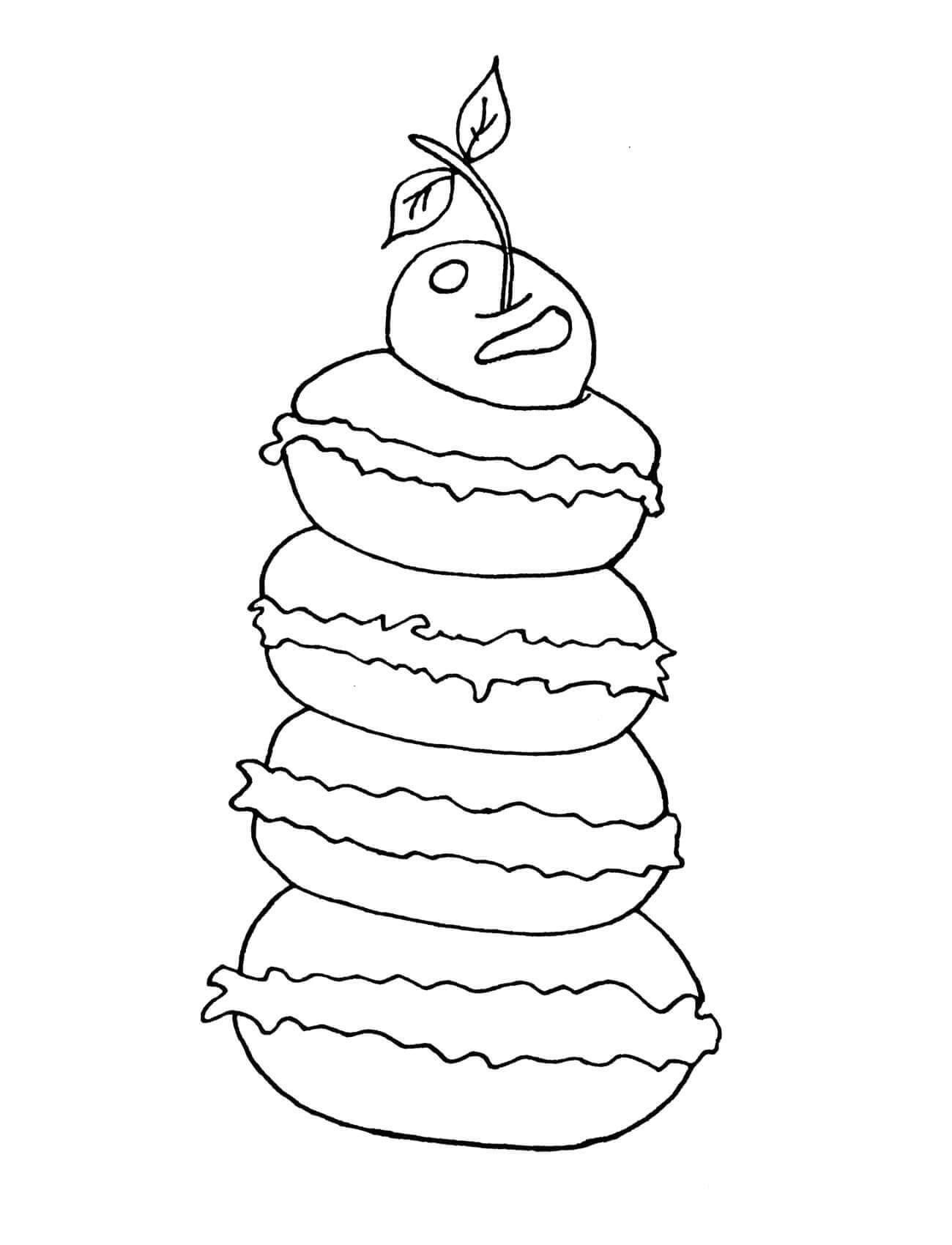 Download Macarons With Cherry Coloring Page - Free Coloring Pages Online