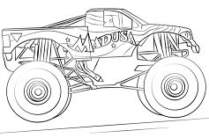 Madusa Monster Truck Coloring Page