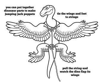 Haz una marioneta de dinosaurio Archaeopteryx con Archaeopteryx