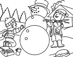 Making a Snowman Coloring Page