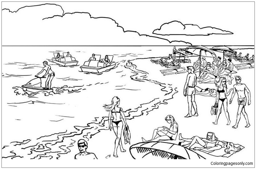 Malibu Beach Coloring Pages