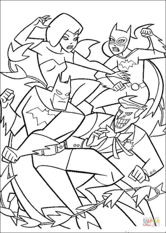 Batman Fight from Batman Coloring Pages