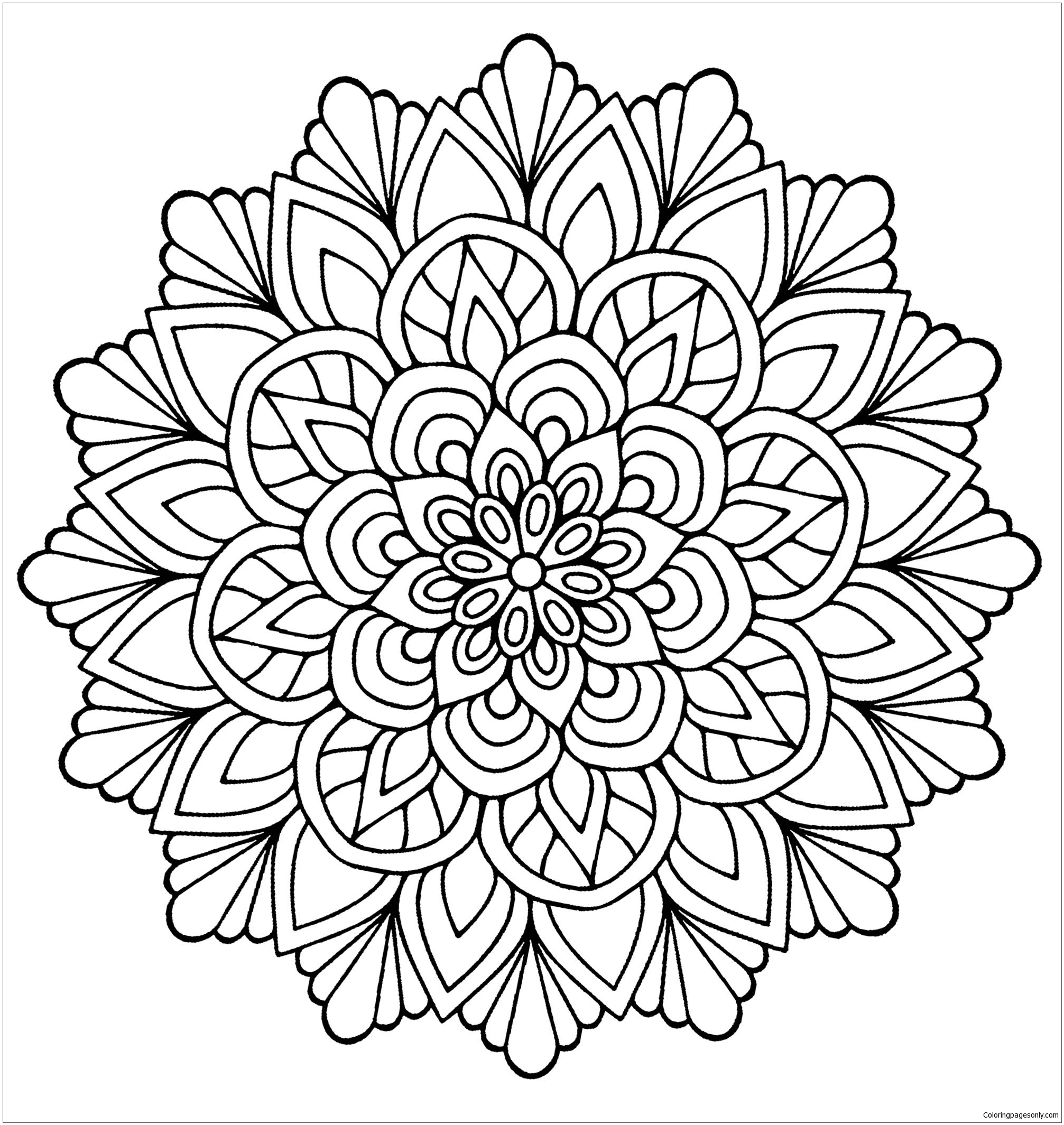 Fiore di mandala con foglie da Mandala