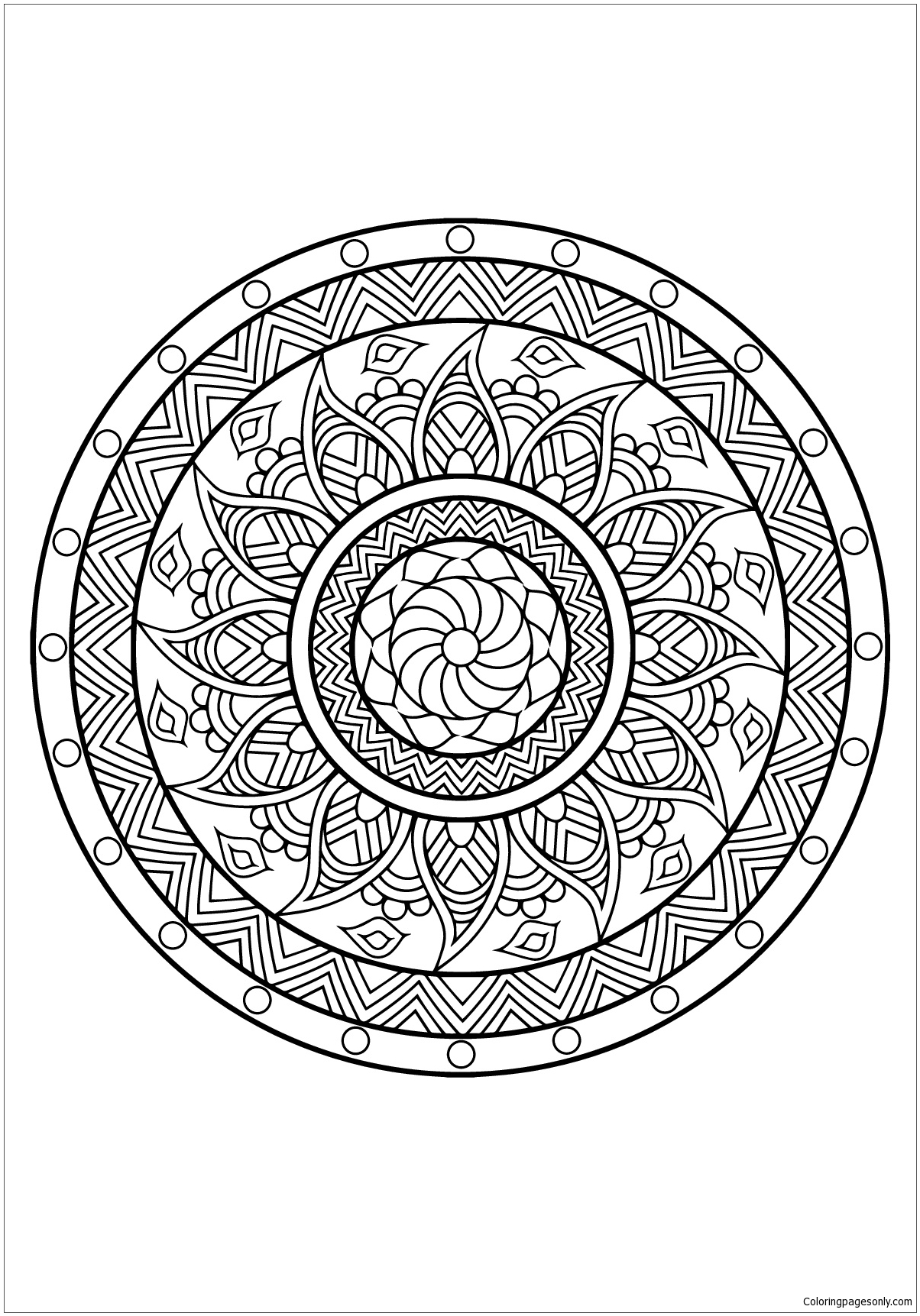 Mandala For Adults 2 Coloring Pages