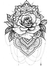 Mandala Rose para Colorir
