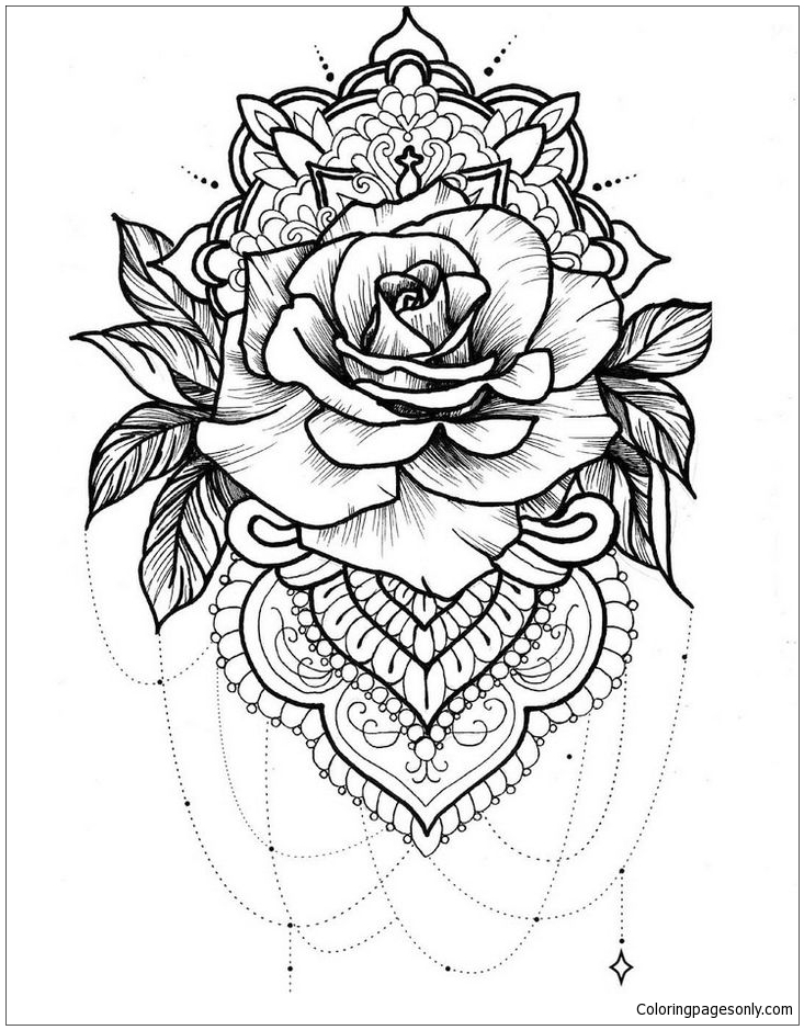 Mandala Rose Coloring Pages Mandala Coloring Pages Coloring Pages 