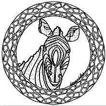 Mandala With Zebra Coloring Pages
