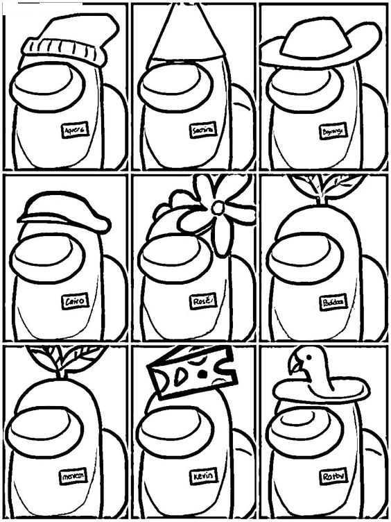 Many Shases Among Us Coloring Pages