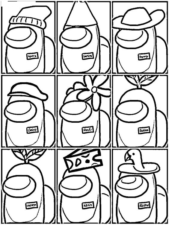 Among Us Coloring Pages With Hats / 48 Free Among Us Coloring Pages